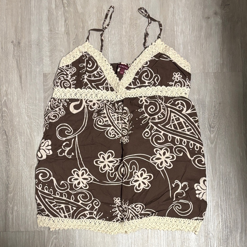 Nevada Brown Floral Halter Dress